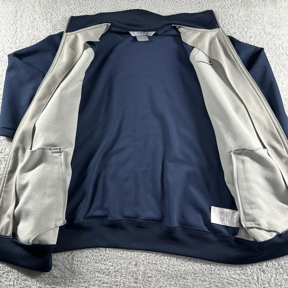VINTAGE‎ Y2K Nike Track Jacket Mens Small Navy Blue Color Block Bomber